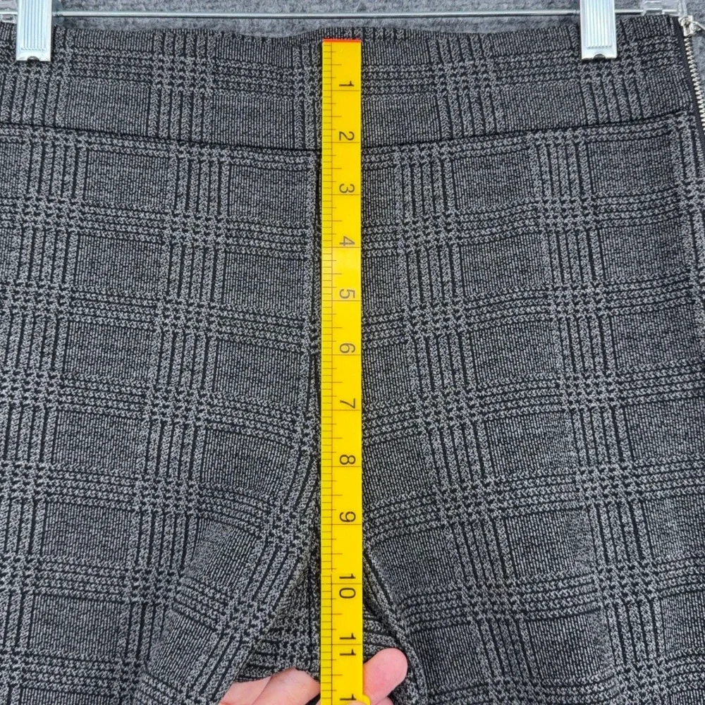 Ann Taylor Plaid Skinny‎ Leggings Women 4 Polyester Rayon Gray